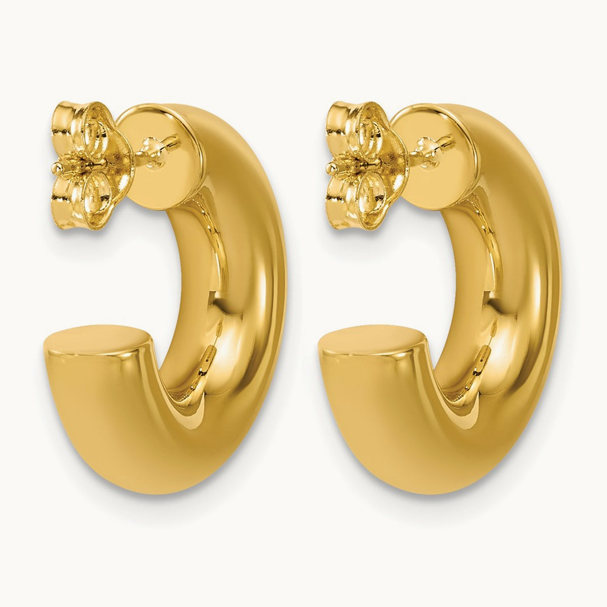 Polished J-Hoop Post Earrings — Leslie's — 17.5mm