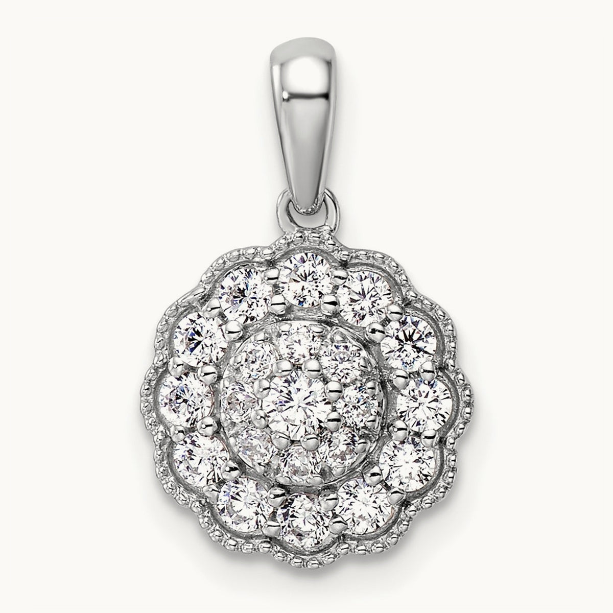 Square Halo Pendant, 0.50 ct tw Lab-Grown Diamond