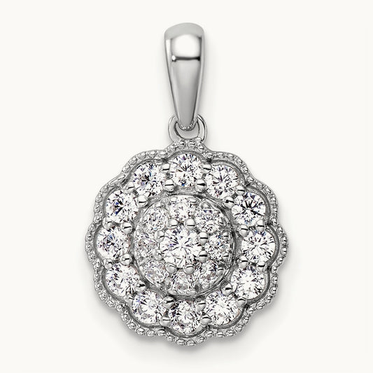 Square Halo Pendant, 0.50 ct tw Lab-Grown Diamond