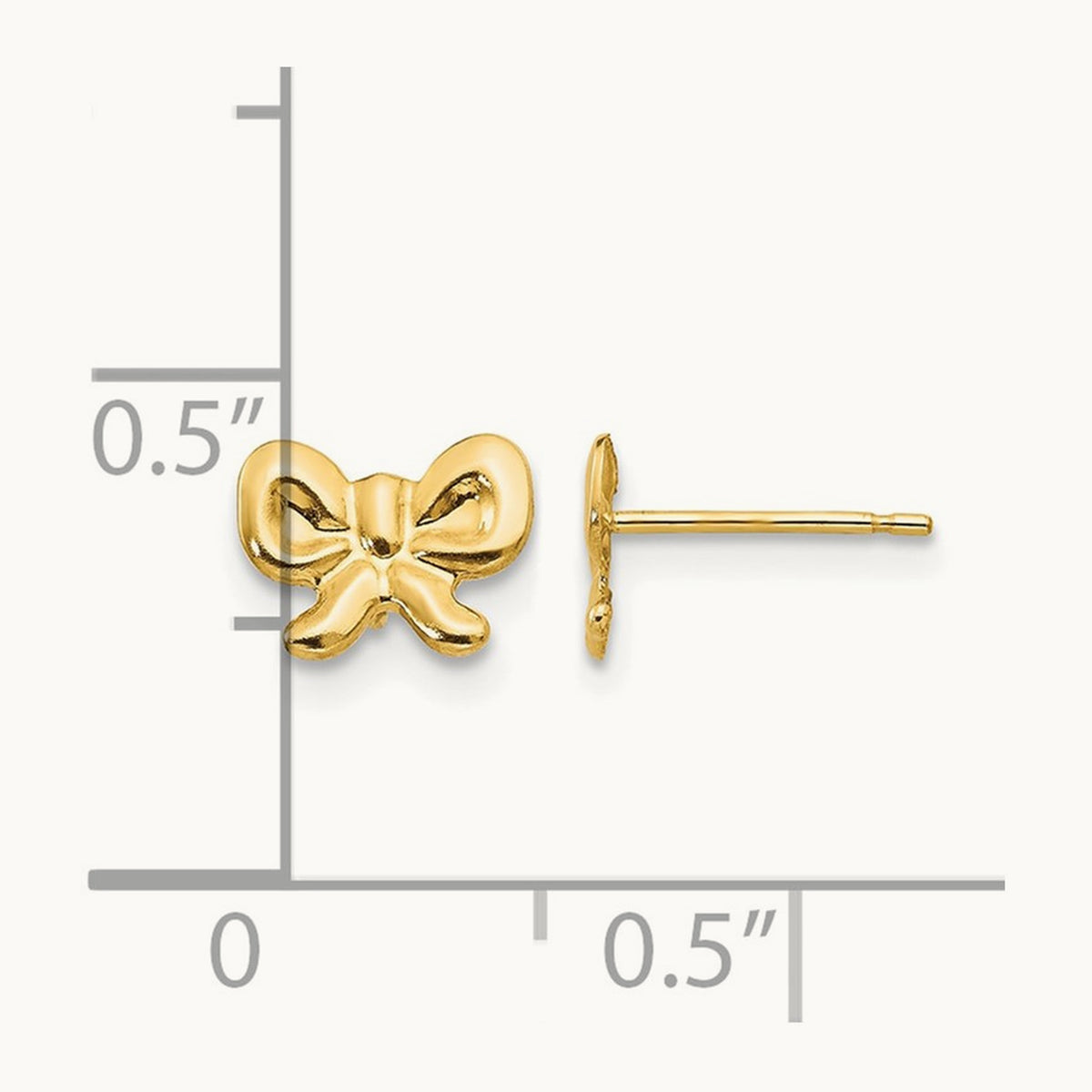 Bow Post Earrings — 8mm