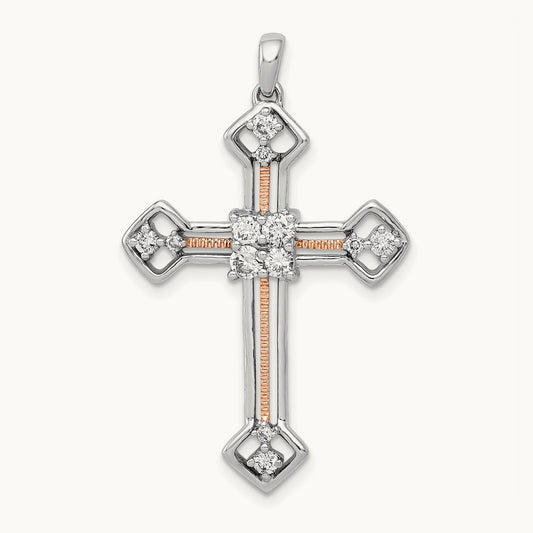Cross Pendant, 0.50 ct tw Lab-Grown Diamond