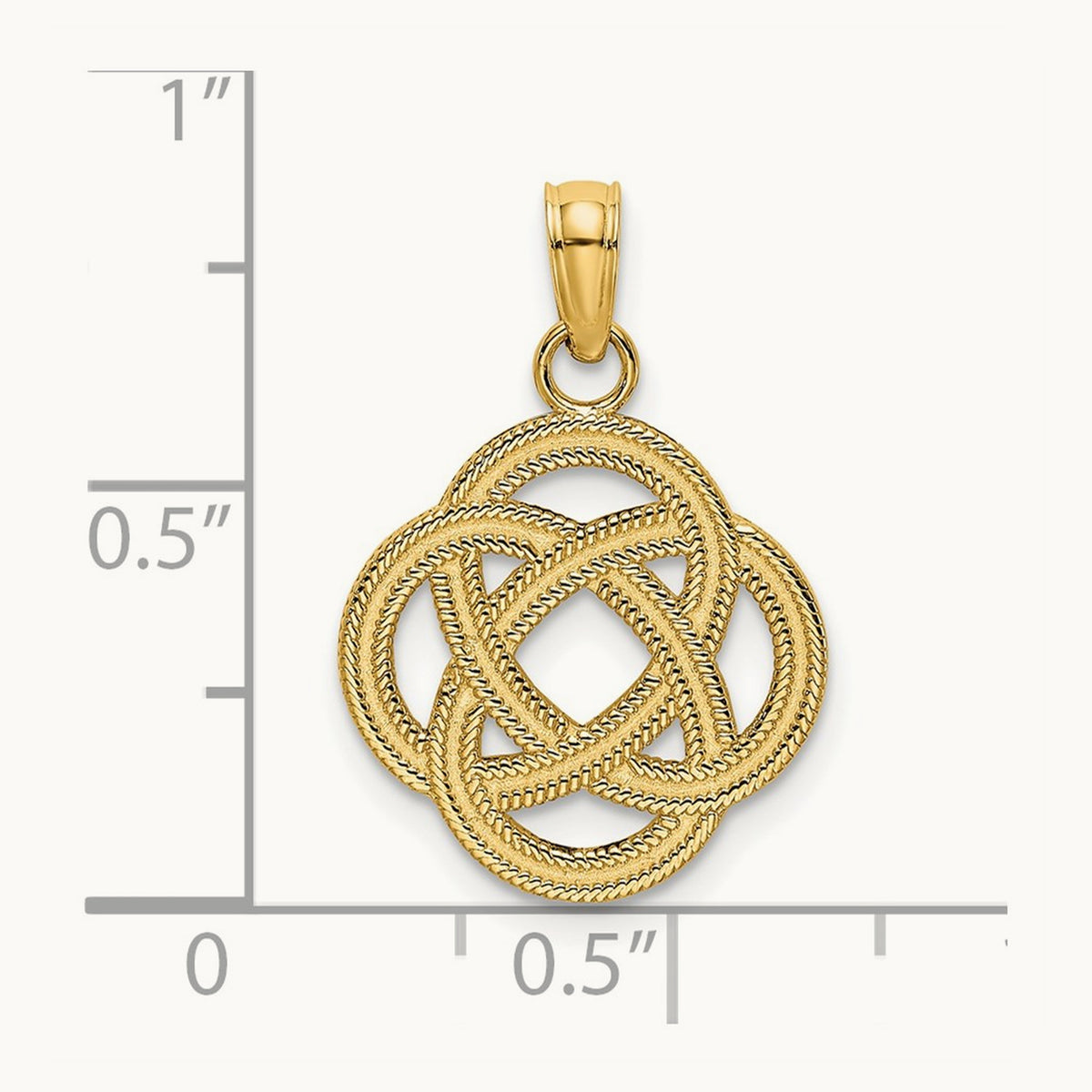 Small Celtic Eternity Knot Circle Charm, 14K