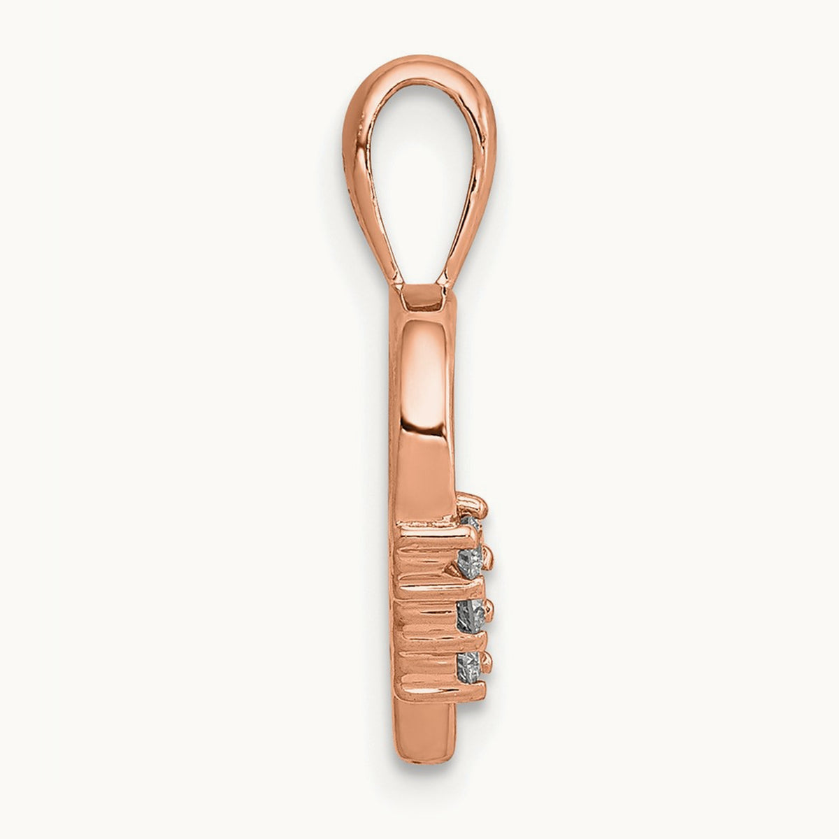 Diamond Heart Pendant — 14K Rose Gold