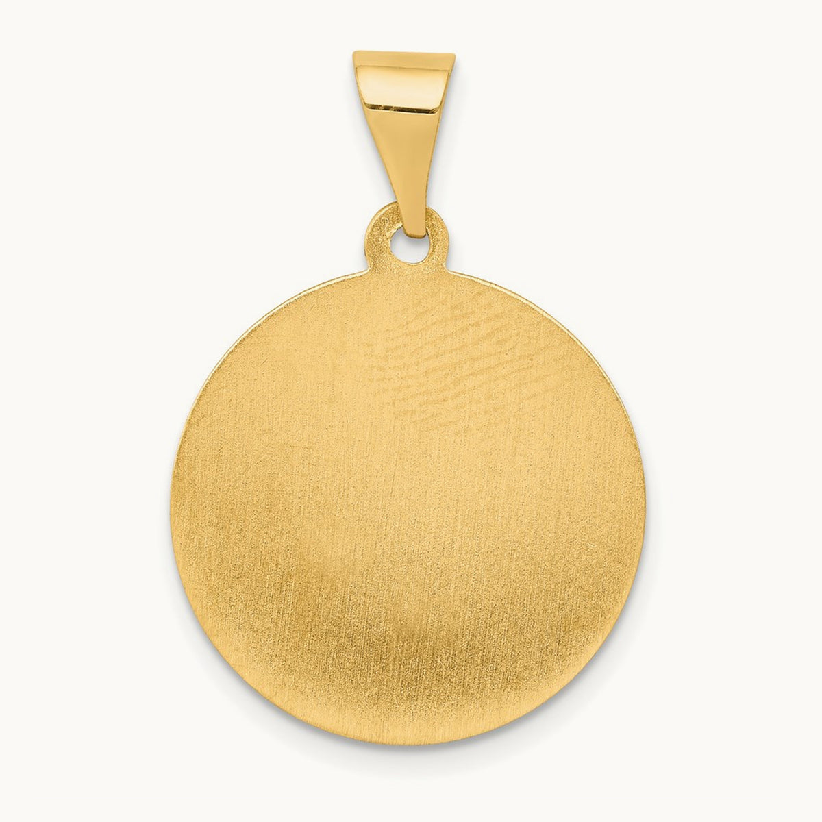 Polished and Satin St Matthew Medal Hollow Pendant, 14K