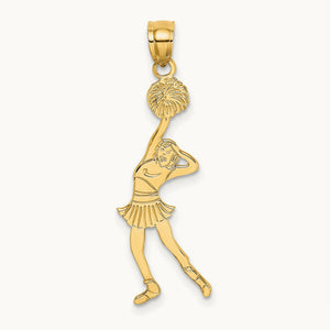 Cheerleader with Hand on Head Charm, 14K