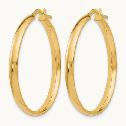 Polished Hoop Earrings, 10K — Leslie's