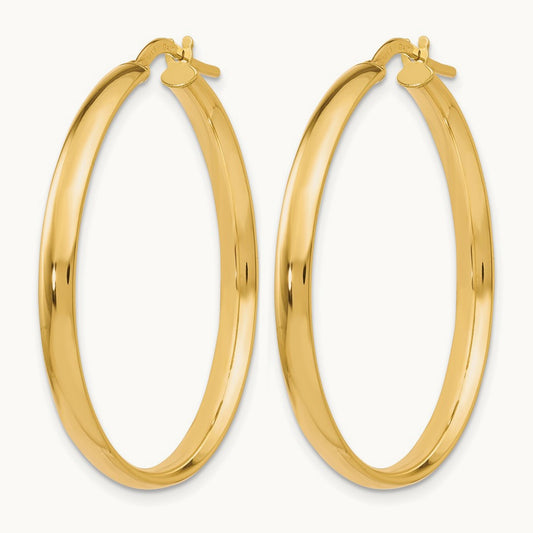 Polished Hoop Earrings, 10K — Leslie's
