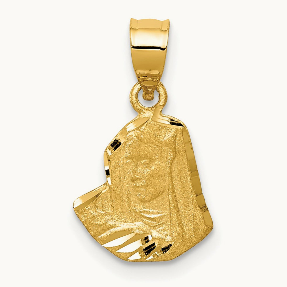 Satin D/C Mary Pendant, 14K