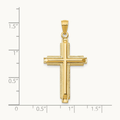 Polished Cross Pendant — 14K Yellow Gold