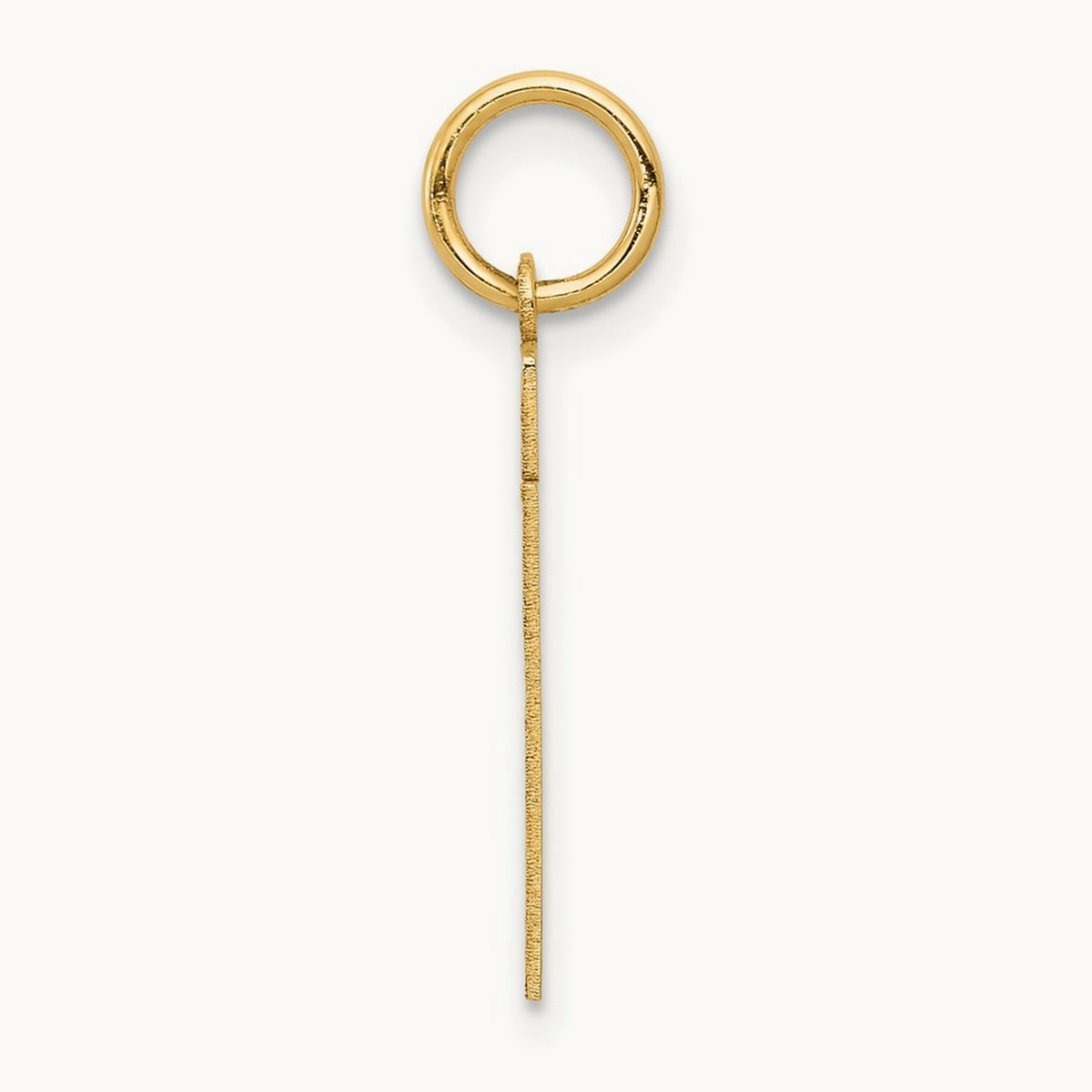 Small Satin Number 21 Charm — 14K Yellow Gold