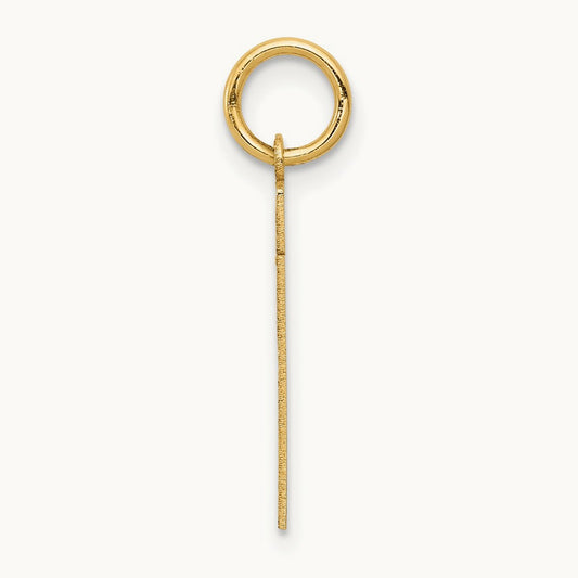 Small Satin Number 21 Charm — 14K Yellow Gold