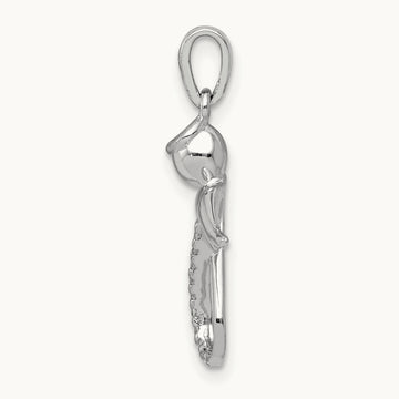 Diamond Infinity Angel Pendant, 14K White Gold