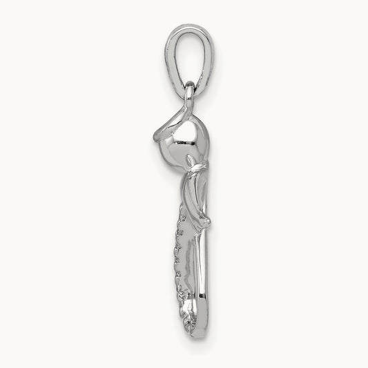 Diamond Infinity Angel Pendant, 14K White Gold