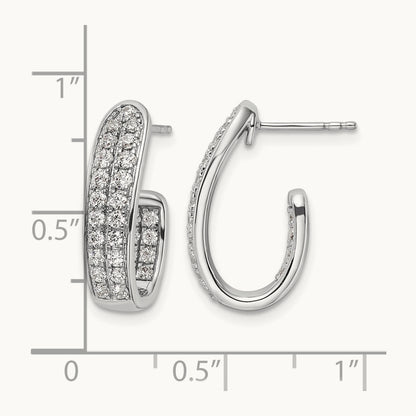 In/Out J-Hoop Hoop Earrings, 1.00 ct tw Lab-Grown Diamond