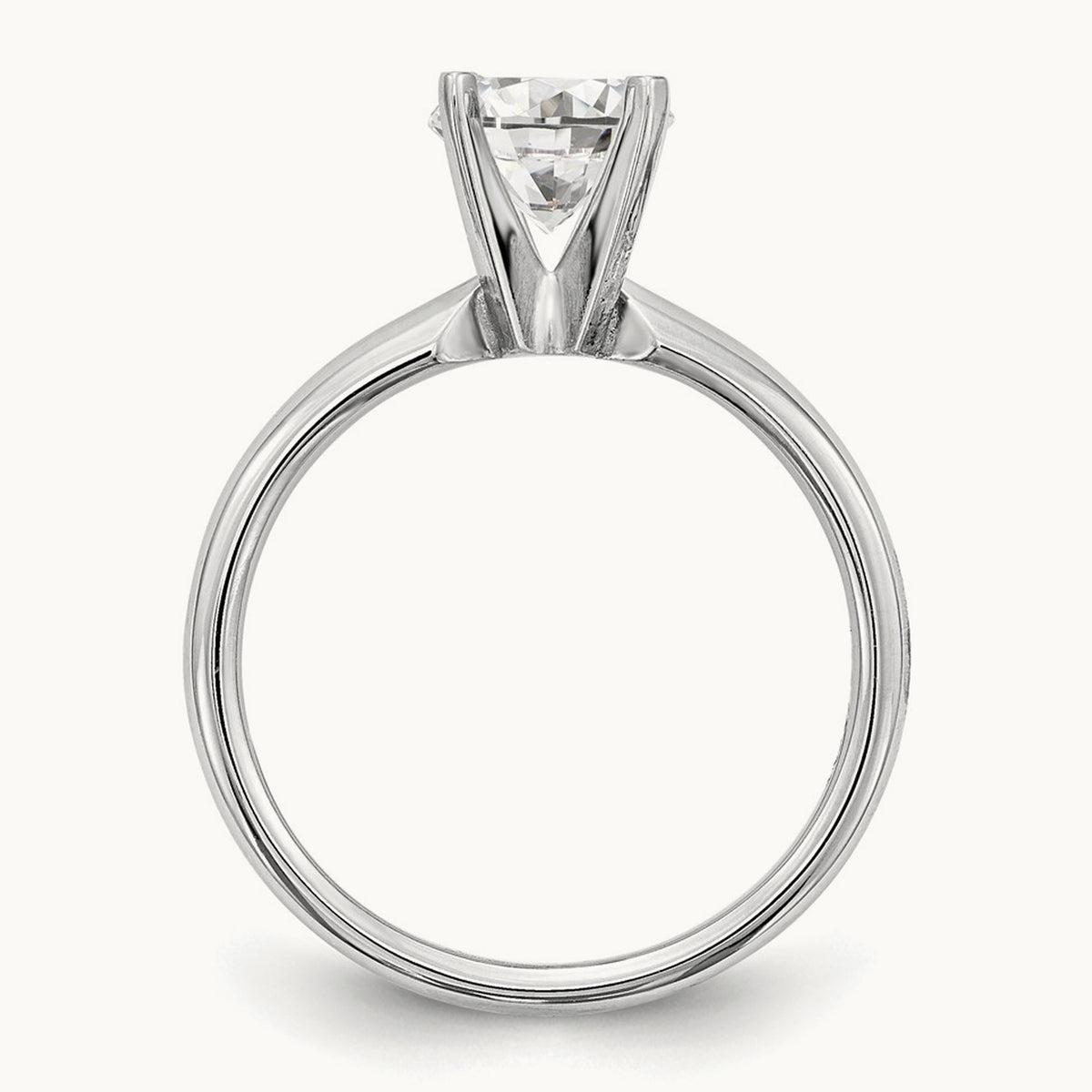 1ct. Medium-Weight 4-Prong Solitaire Mounting, 14K White Gold