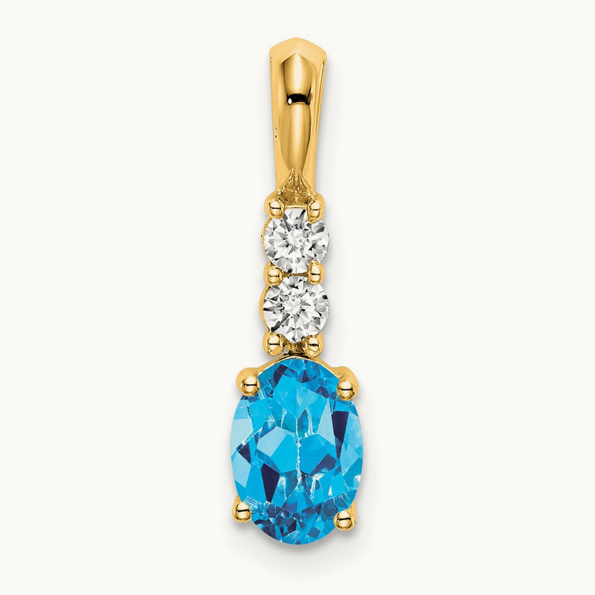 Oval Blue Topaz and Diamond Pendant — photo set