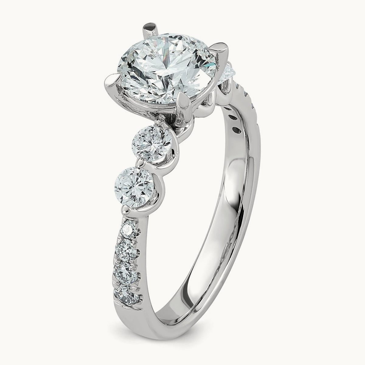 Rd Center with Round Sides Ring, 2 1/6-5 ct Lab-Grown Diamond