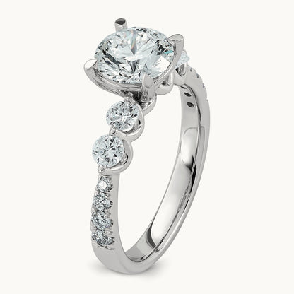 Rd Center with Round Sides Ring, 2 1/6-5 ct Lab-Grown Diamond