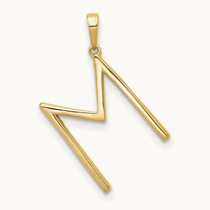 Diamond Letter M Initial Pendant, 14K