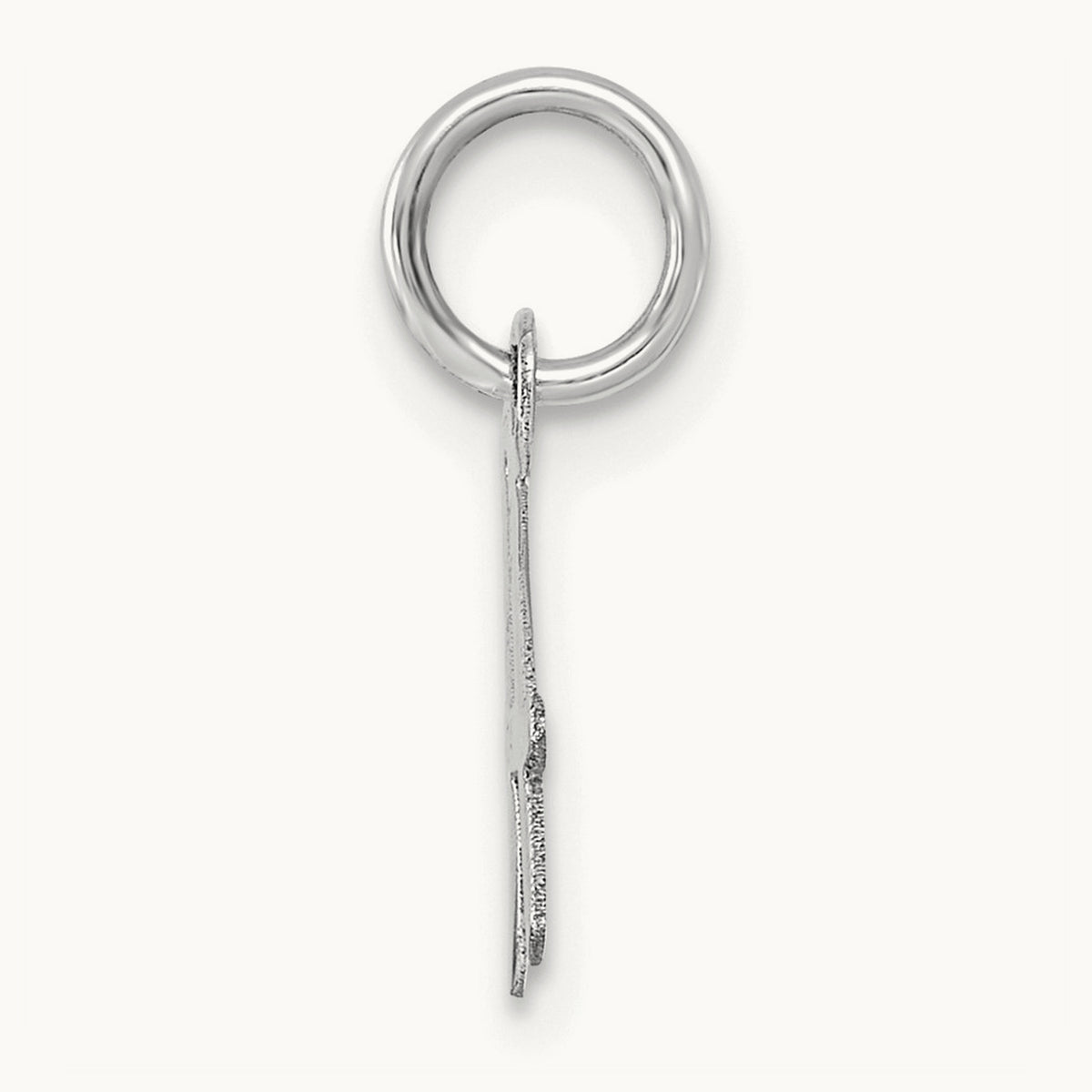 Small Script Letter A Initial Charm, 14K White Gold