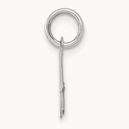 Small Script Letter A Initial Charm, 14K White Gold