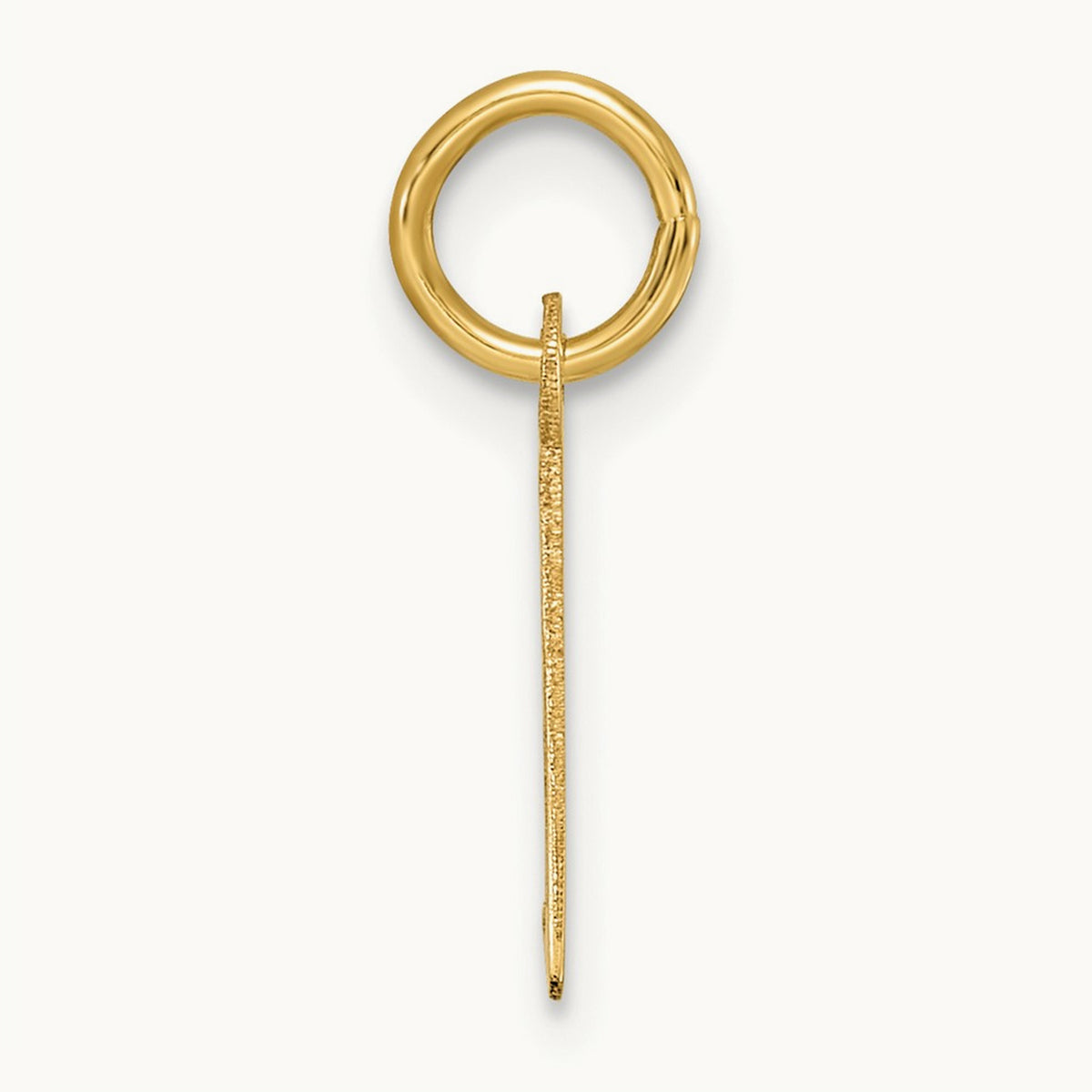 Small Slanted Block Initial Charm — 14K Yellow Gold, L