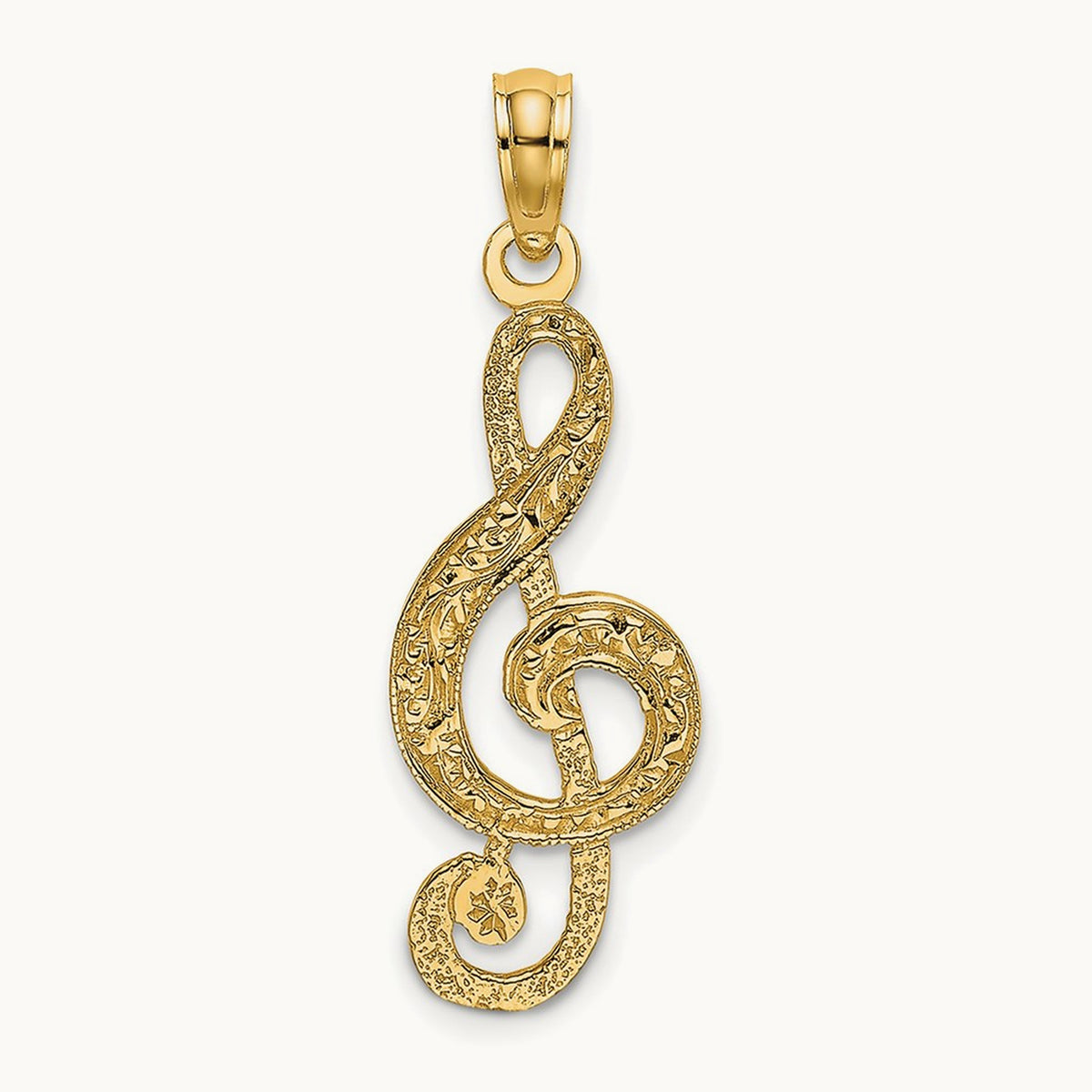 Treble Clef Charm — 14K Yellow Gold, 21.1mm