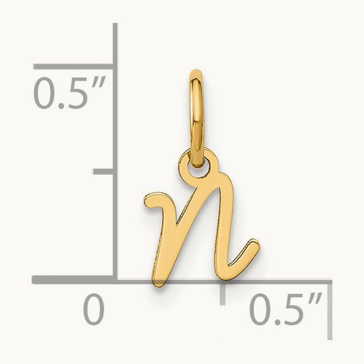 Upper case Initial Charm — 14K Yellow Gold, N