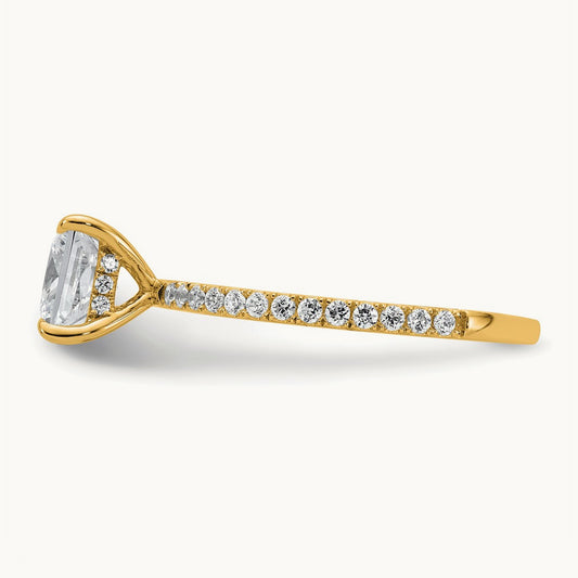 Princess Solitaire Engagement Ring, 1.25-4.25 ct tw Lab-Grown Diamond — 1 3/8 ct, 14K Yellow Gold
