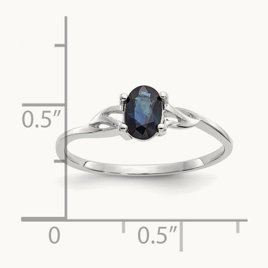 Sapphire Birthstone Ring, 14K White Gold