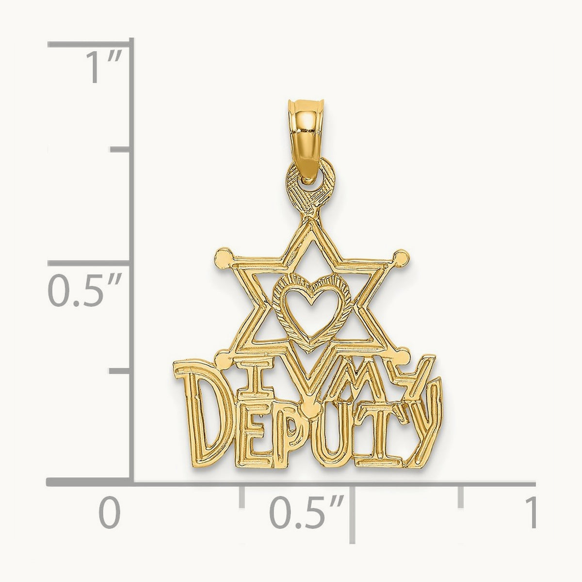 I HEART MY DEPUTY Charm, 14K