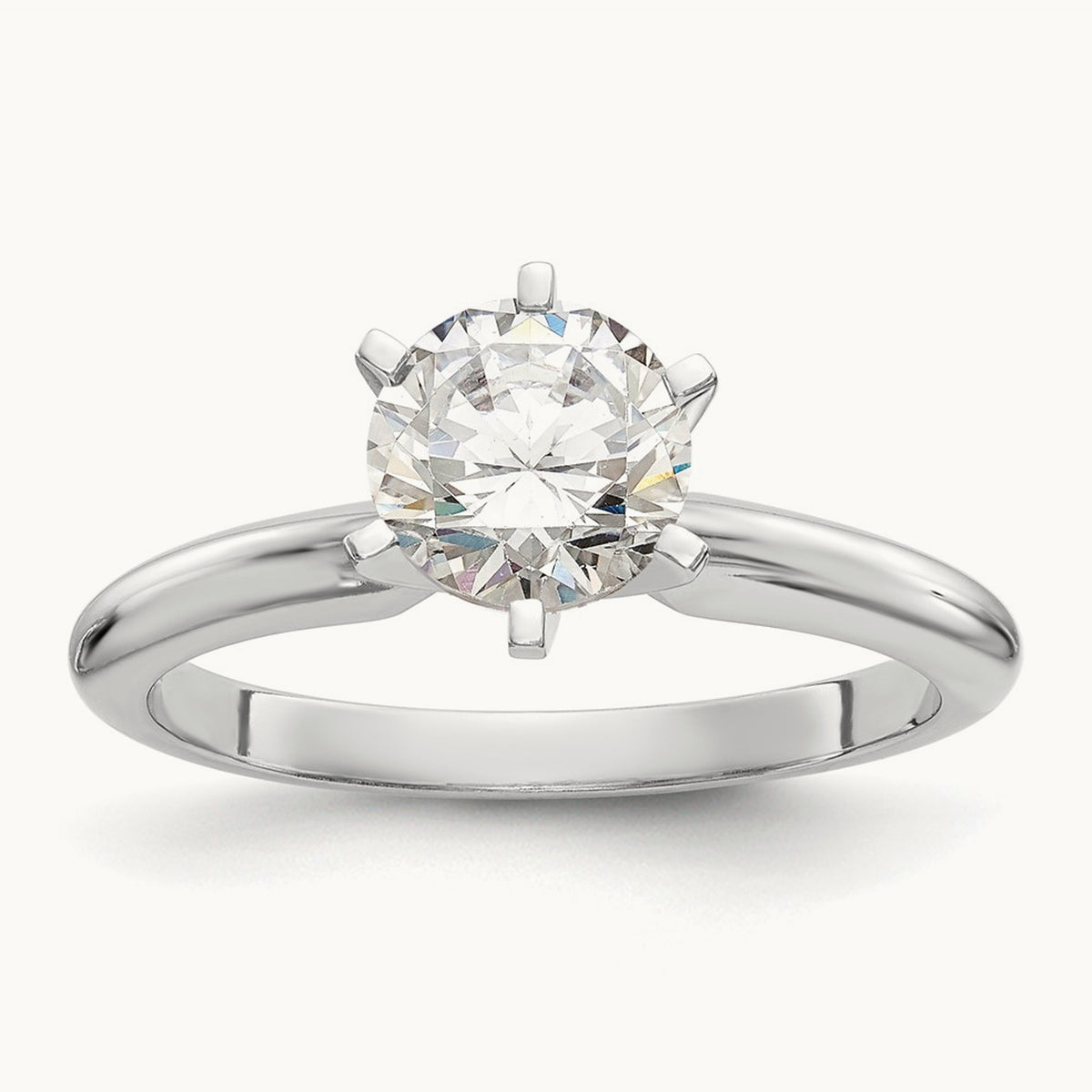 1/4ct. Heavy-Weight Half-Round 6-Prong Solitaire Mounting, Platinum