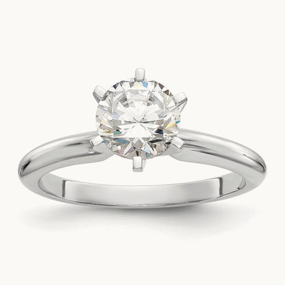 1.25ct. Heavy-Weight Half-Round 6-Prong Mounting, 14K White Gold