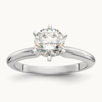 5/8ct. Heavy-Weight Half-Round 6-Prong Mounting, 14K White Gold