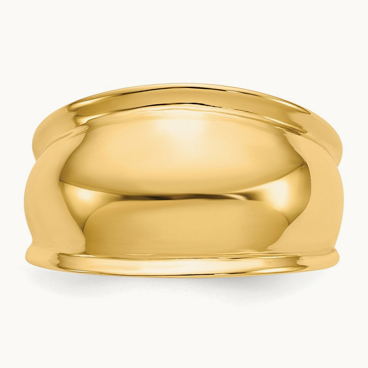 Ridge-edged Dome Ring, 14K