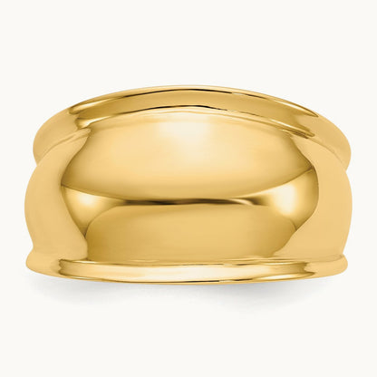 Ridge-edged Dome Ring, 14K