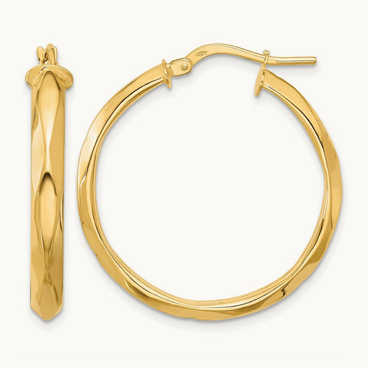 Polished Round Hoop Earrings — Leslie's — 14K Yellow Gold