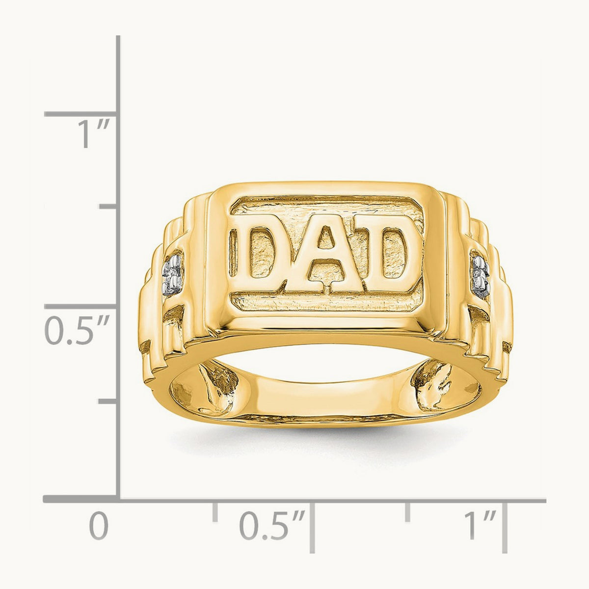 Diamond men's Ring, 14K Gold — 14K Yellow Gold, 11