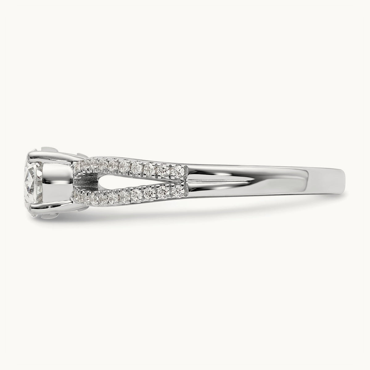 East West Oval Semi-Mount Engagement Ring — 3/4 ct, 7