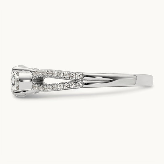 East West Oval Semi-Mount Engagement Ring — 3/4 ct, 7