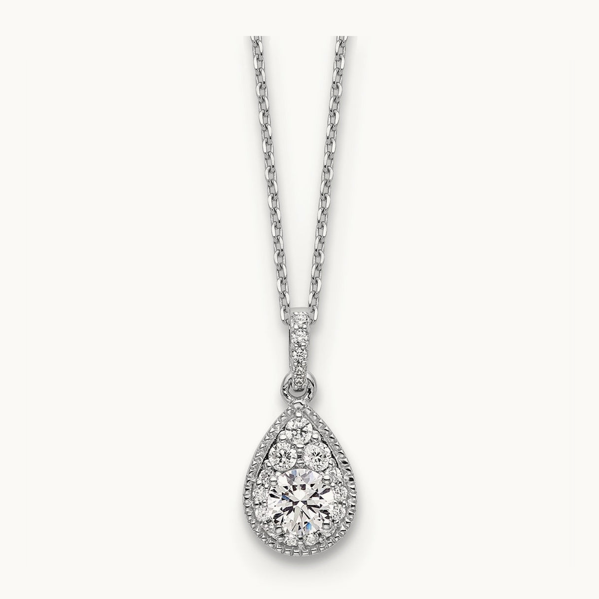 Teardrop Necklace, 0.50 ct tw Lab-Grown Diamond — 14K White Gold