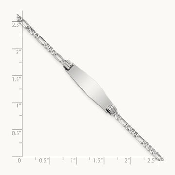 WG Soft Diamond Shape Figaro Link ID Bracelet, 14K