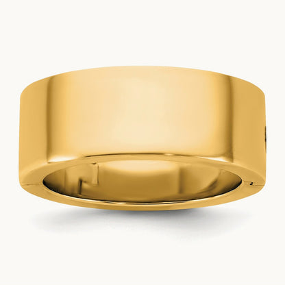 CLIQ Hinged Flat Wedding Band, 8mm, 14K Yellow Gold