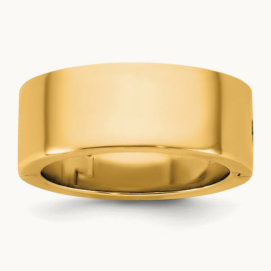 CLIQ Hinged Flat Wedding Band, 8mm, 14K Yellow Gold