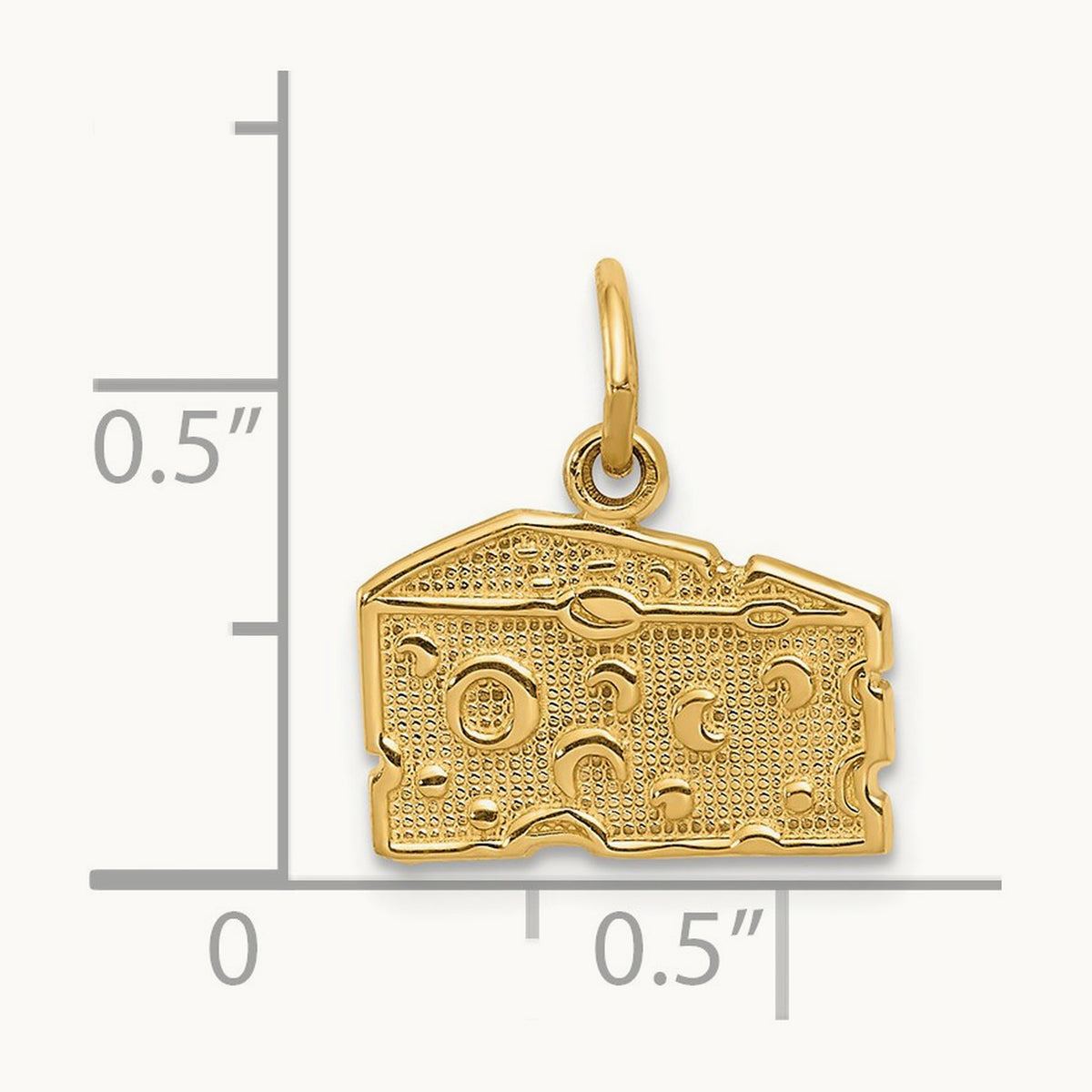 Swiss Cheese Charm, 14K