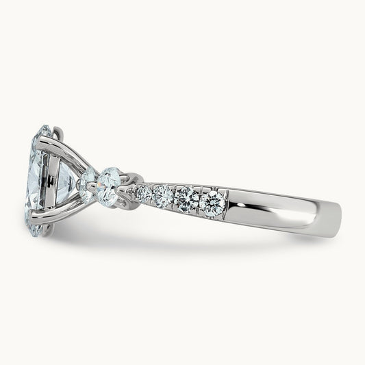 Oval Center with Round Sides Ring, 2 1/6-4 7/8 ct Lab-Grown Diamond