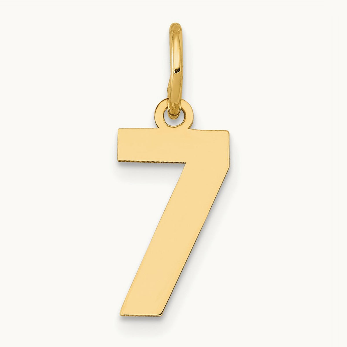 Small Polished Number 7 Charm, 14K