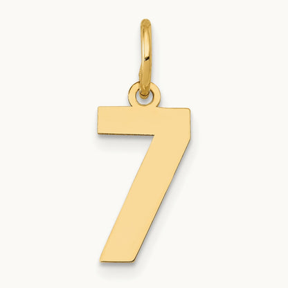 Small Polished Number 7 Charm, 14K
