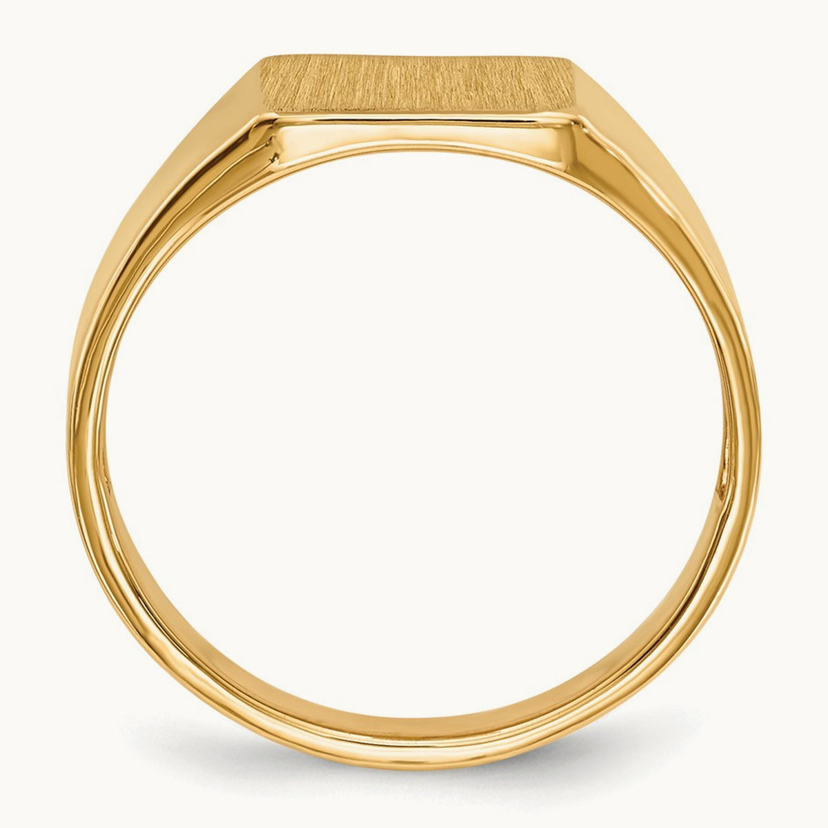 8.5x9. Open Back Signet Ring, 0mm, 14K