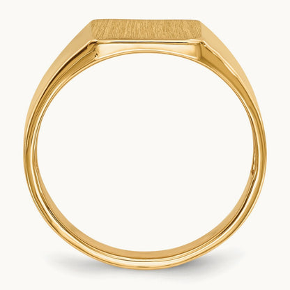 8.5x9. Open Back Signet Ring, 0mm, 14K